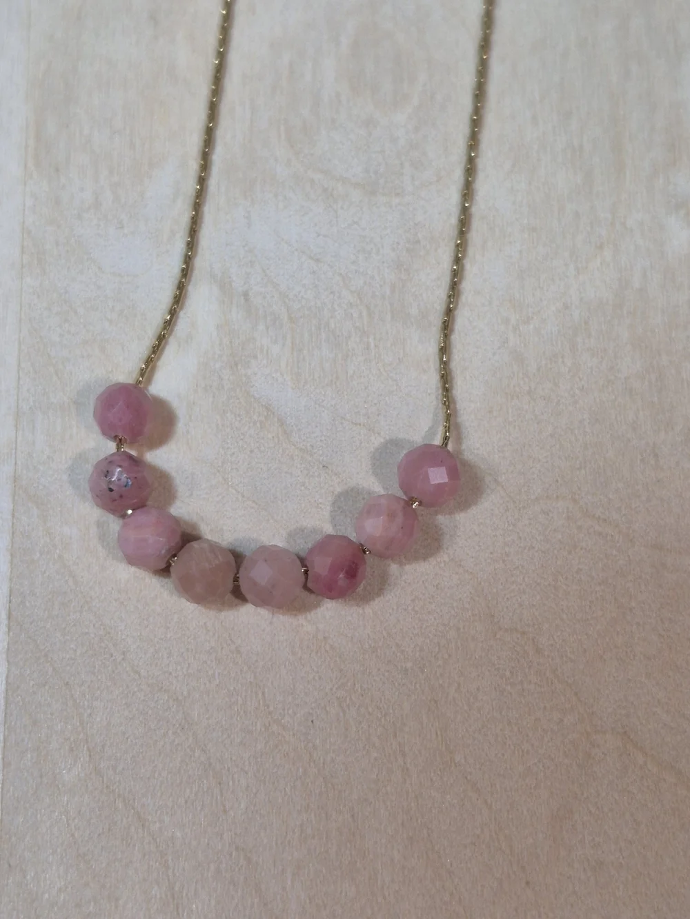 🩷💛NEW🩷💛 PRETTY!! Stsinless Steel Natural Stone Faceted RODOCROSITE Necklace